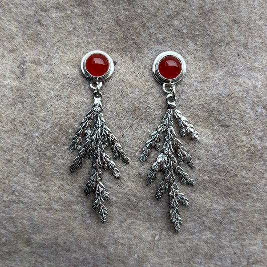 Carnelian + Cedar Danglies