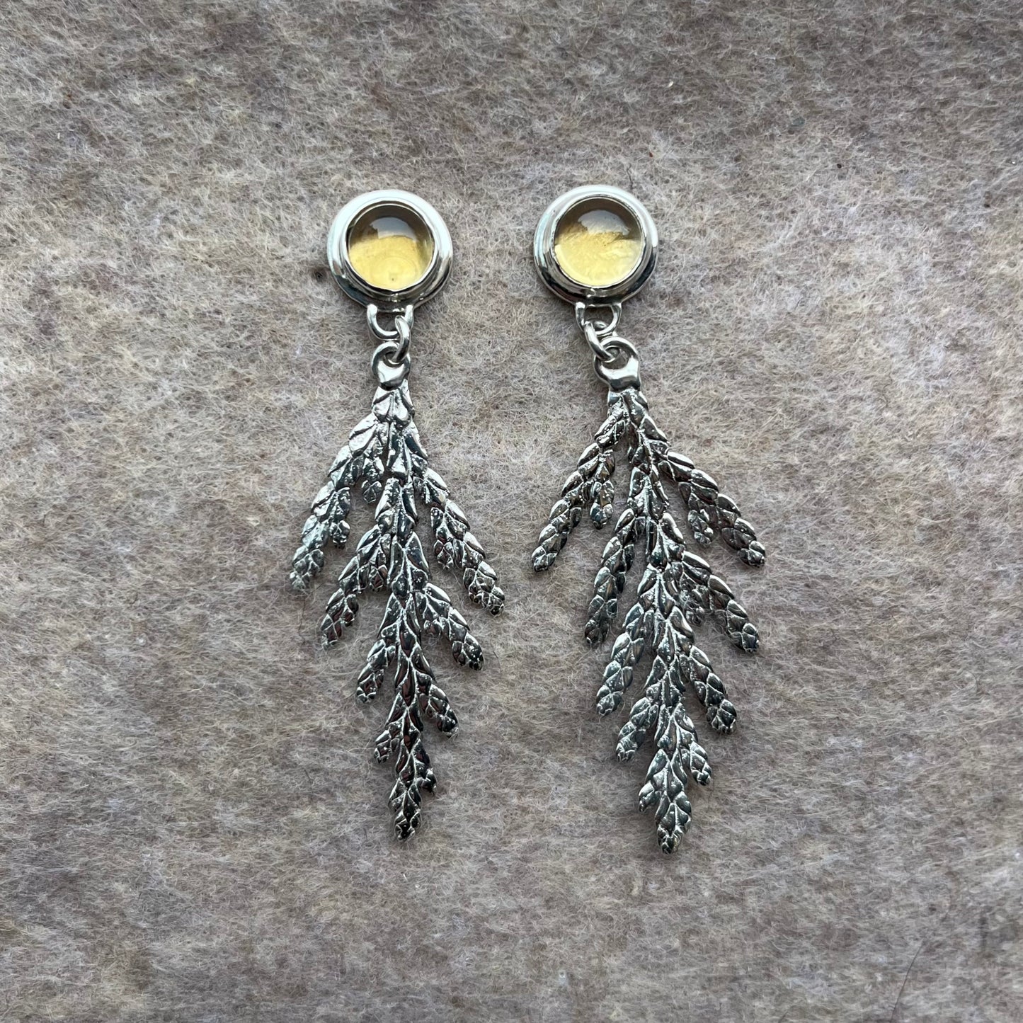 Citrine + Cedar Danglies